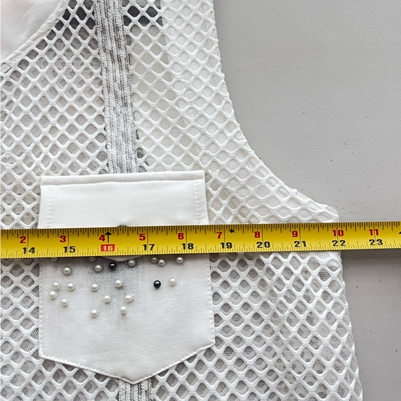 Alain Murati Bling Artsy White Mesh Sleeveless Dress Swim Cover-Up - Picture 11 of 13